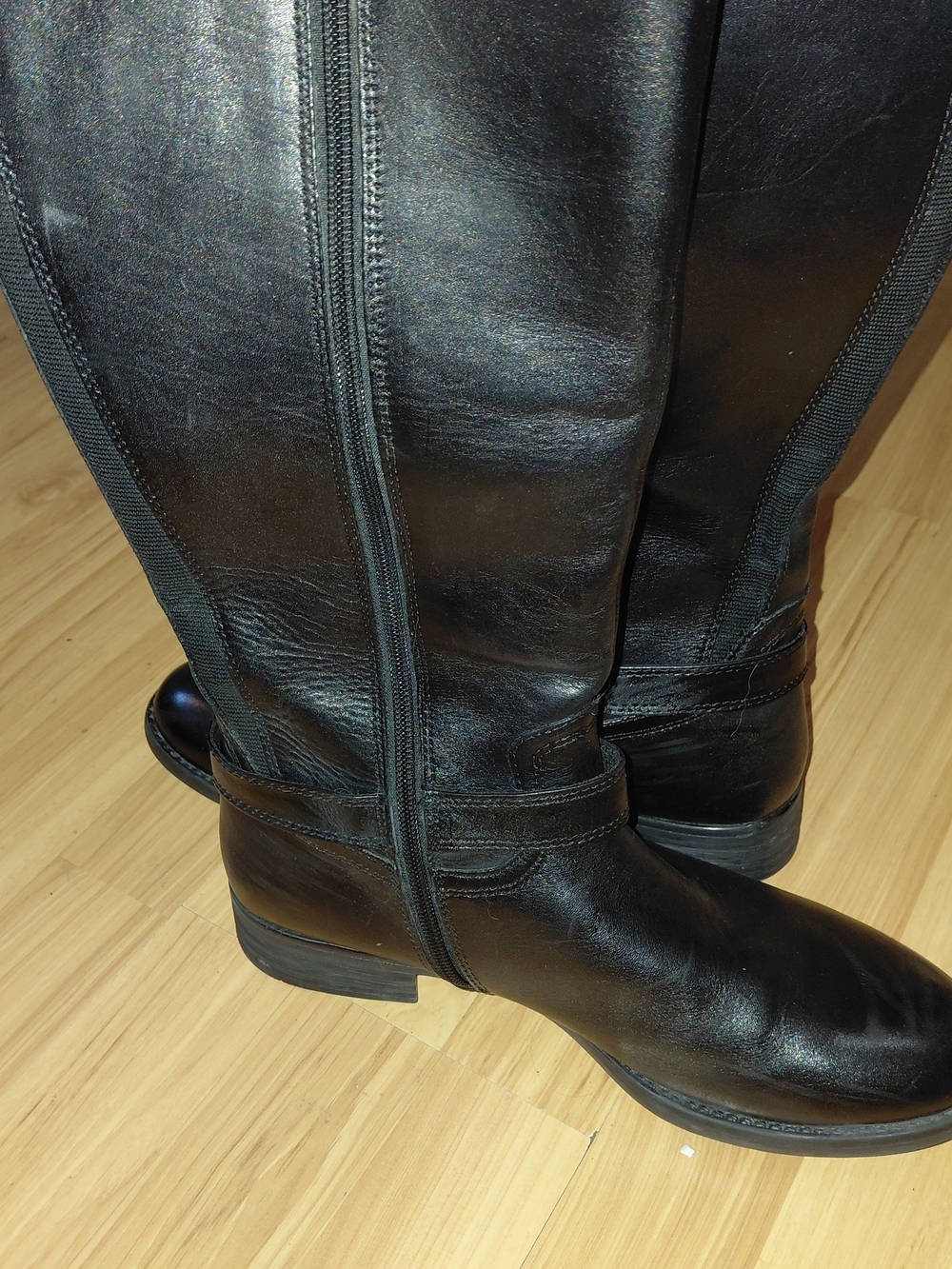 Bussola Black Tall Leather Riding Boots Size 10 - Picture 3 of 7